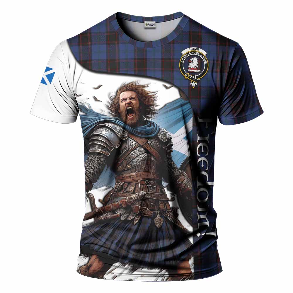 Home (Hume) Crest Tartan T-Shirt Inspired by the Freedom of Scottish Warrior