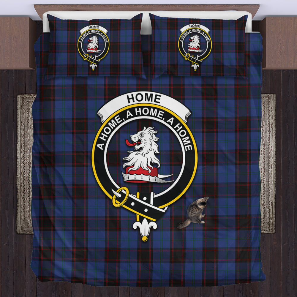 Home (Hume) Tartan Bedding Set with Family Crest US Bedding Set - Tartan Vibes Clothing