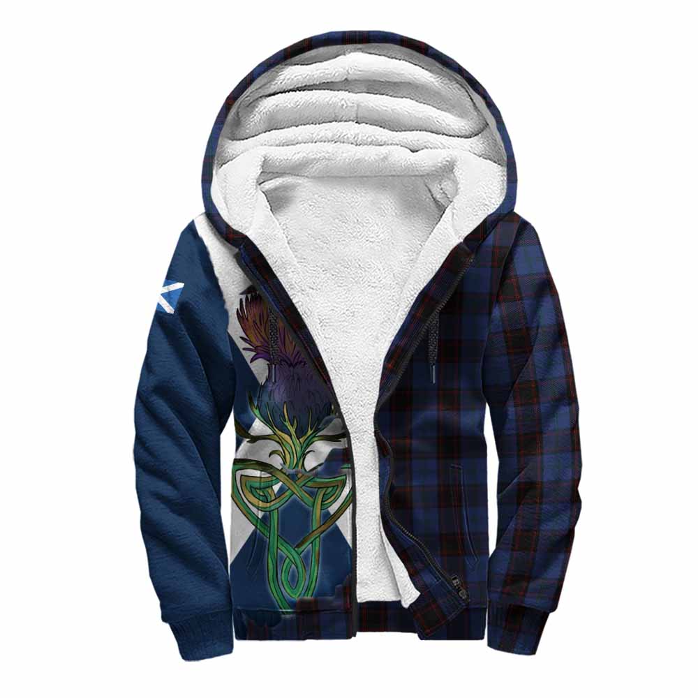 Tartan Vibes Clothing Home (Hume) Tartan Family Crest Sherpa Hoodie Scottish Thistle Celtic Inspired