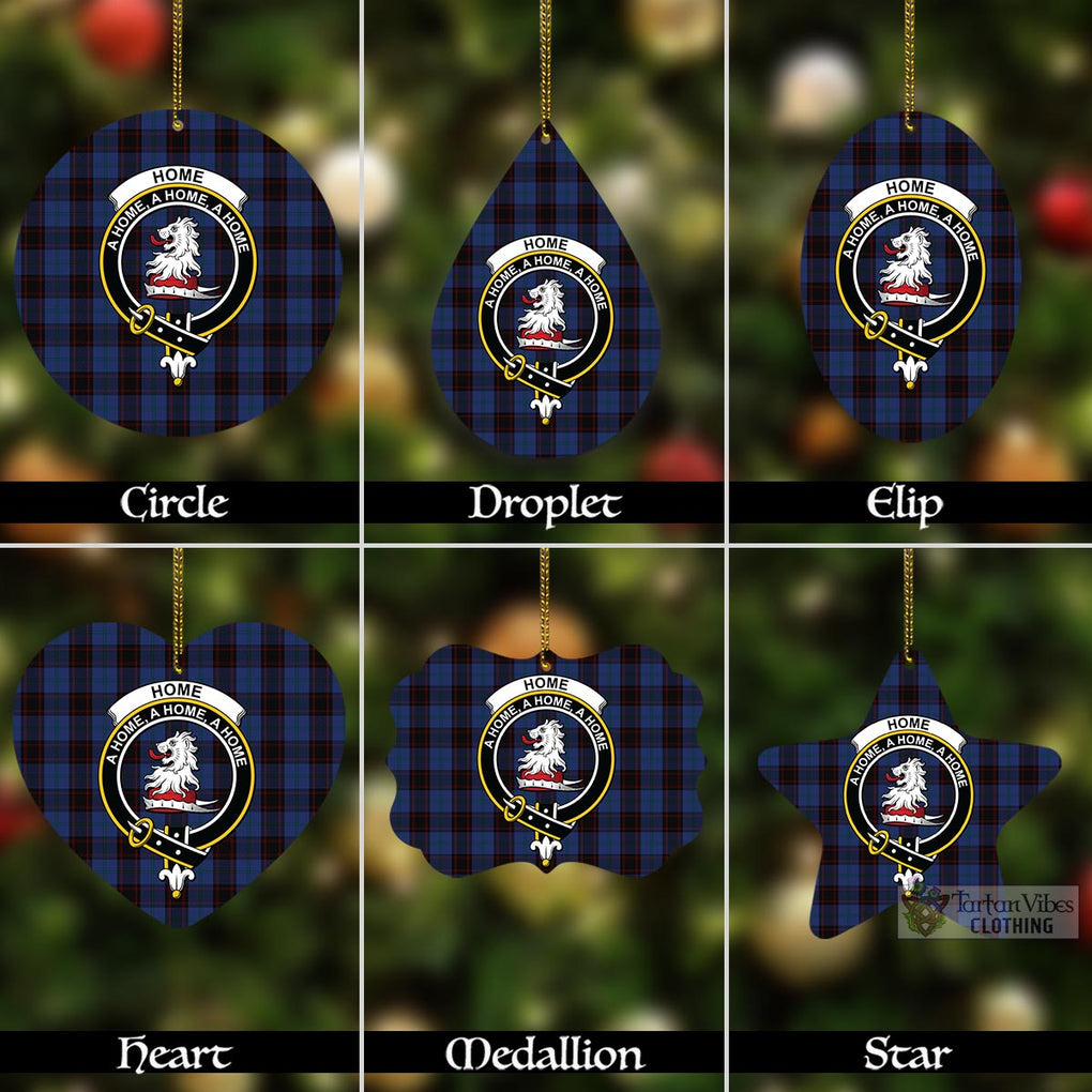Home (Hume) Tartan Christmas Aluminium Ornament with Family Crest Aluminium - Tartan Vibes Clothing