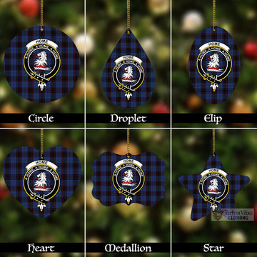 Home (Hume) Tartan Christmas Aluminium Ornament with Family Crest