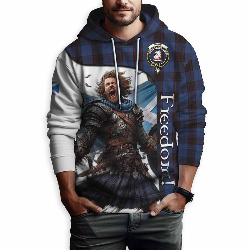 Tartan Vibes Clothing Home (Hume) Crest Tartan Hoodie Inspired by the Freedom of Scottish Warrior