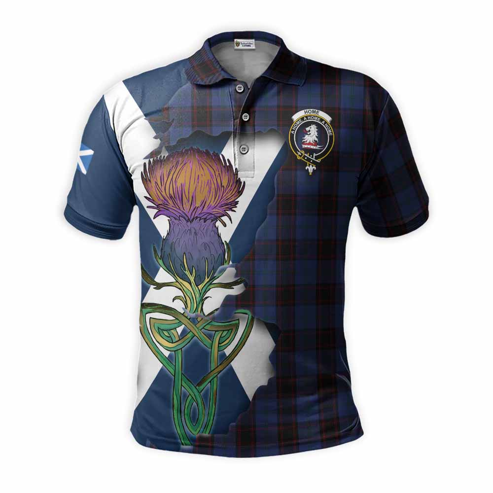 Tartan Vibes Clothing Home (Hume) Tartan Family Crest Polo Shirt Scottish Thistle Celtic Inspired