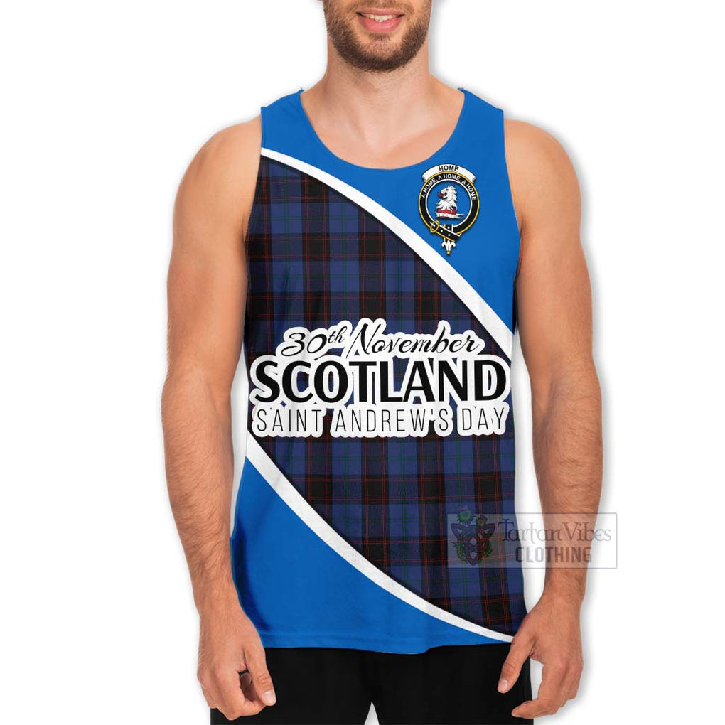 Tartan Vibes Clothing Home (Hume) Family Crest Tartan Men's Tank Top Celebrate Saint Andrew's Day in Style