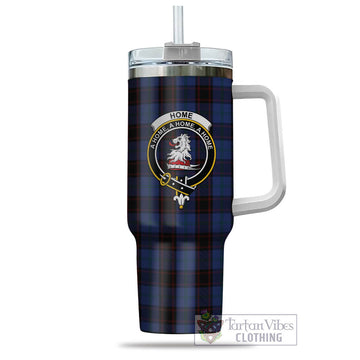 Tartan Vibes Clothing Home (Hume) Tartan and Family Crest Tumbler with Handle