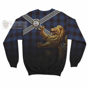 Home (Hume) Crest Tartan Sweatshirt with Golden Lion Emblem Celtic Style