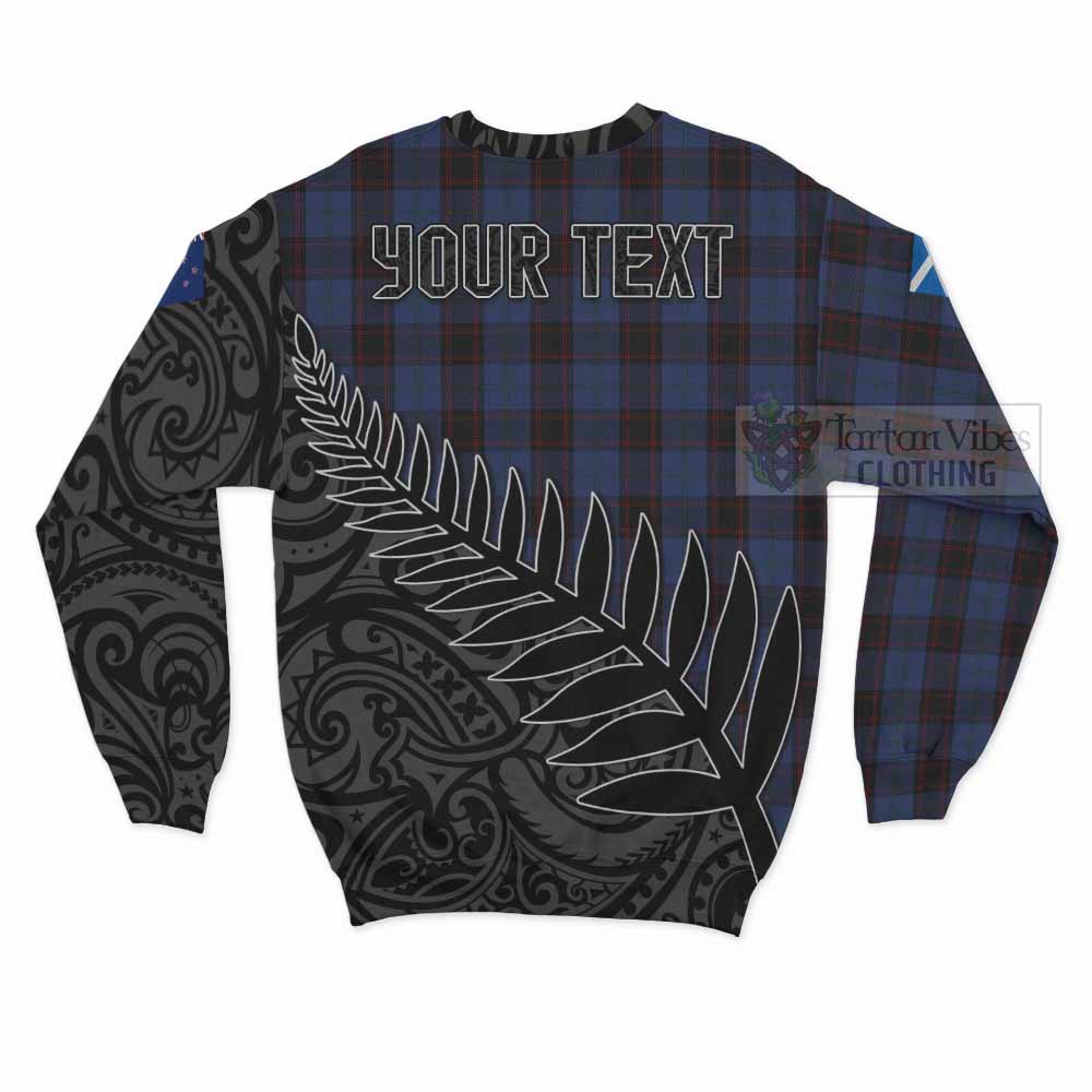 Tartan Vibes Clothing Home (Hume) Crest Tartan Sweatshirt with New Zealand Silver Fern Half Style