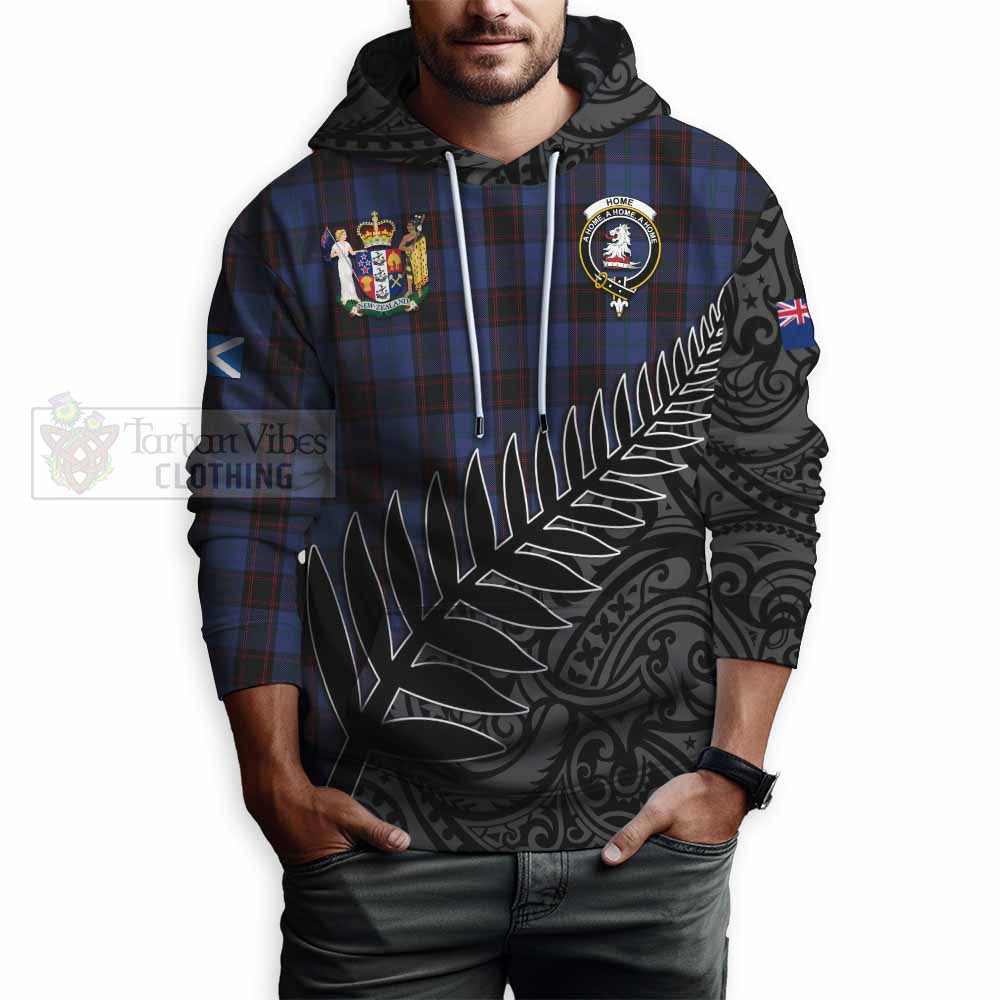 Tartan Vibes Clothing Home (Hume) Crest Tartan Hoodie with New Zealand Silver Fern Half Style