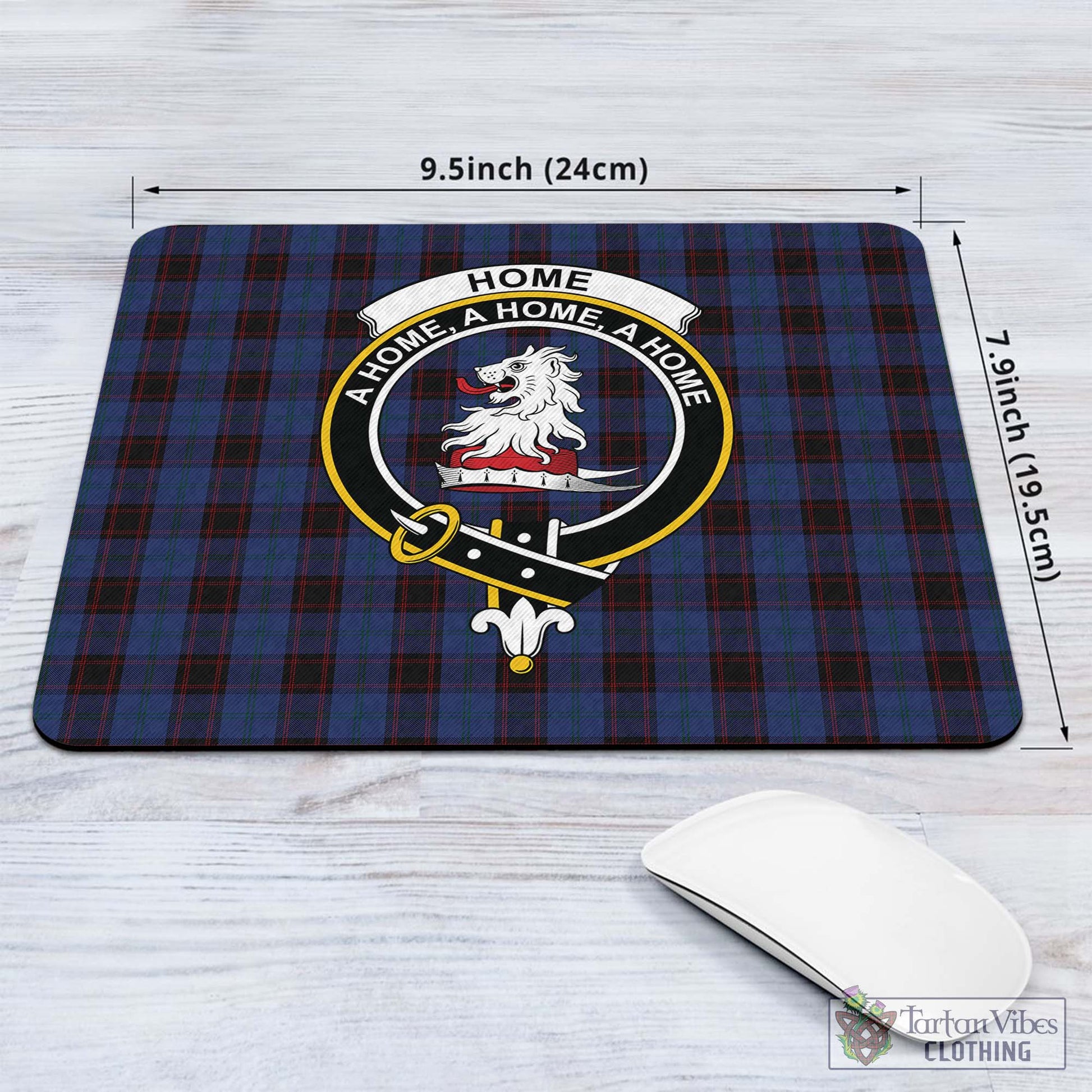 Tartan Vibes Clothing Home (Hume) Tartan Mouse Pad with Family Crest