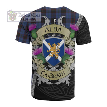 Tartan Vibes Clothing Home (Hume) Tartan Family Crest Cotton T-shirt Lion Rampant Royal Thistle Shield Celtic Inspired