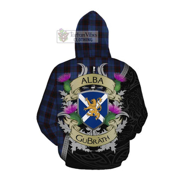 Tartan Vibes Clothing Home (Hume) Tartan Family Crest Cotton Hoodie Lion Rampant Royal Thistle Shield Celtic Inspired