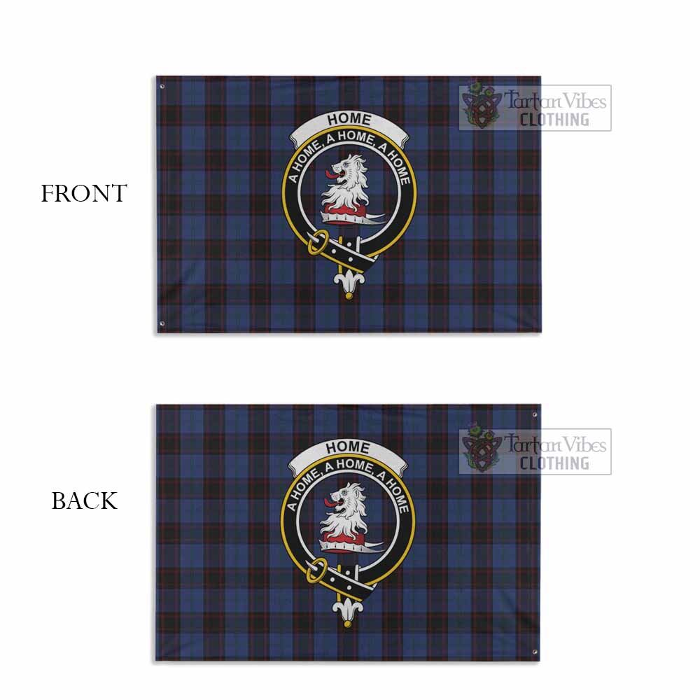Tartan Vibes Clothing Home (Hume) Tartan House Flag with Family Crest