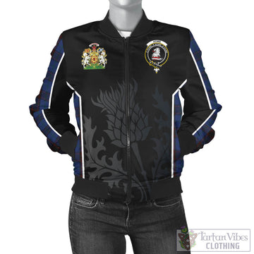 Home Tartan Bomber Jacket with Family Crest and Scottish Thistle Vibes Sport Style