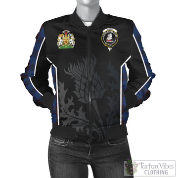 Home (Hume) Tartan Bomber Jacket with Family Crest and Scottish Thistle Vibes Sport Style