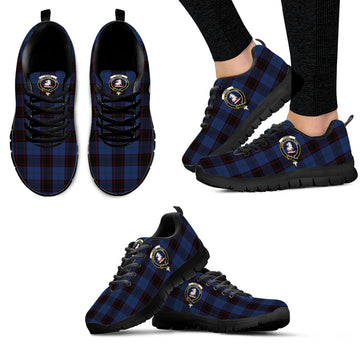 Home (Hume) Tartan Sneakers with Family Crest