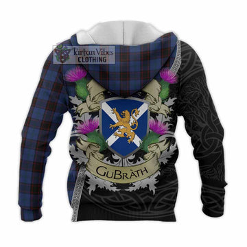 Tartan Vibes Clothing Home (Hume) Tartan Family Crest Knitted Hoodie Lion Rampant Royal Thistle Shield Celtic Inspired