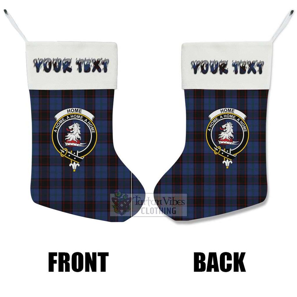 Home (Hume) Tartan Family Crest Christmas Stocking with Personalized Text - Tartan Vibes Clothing