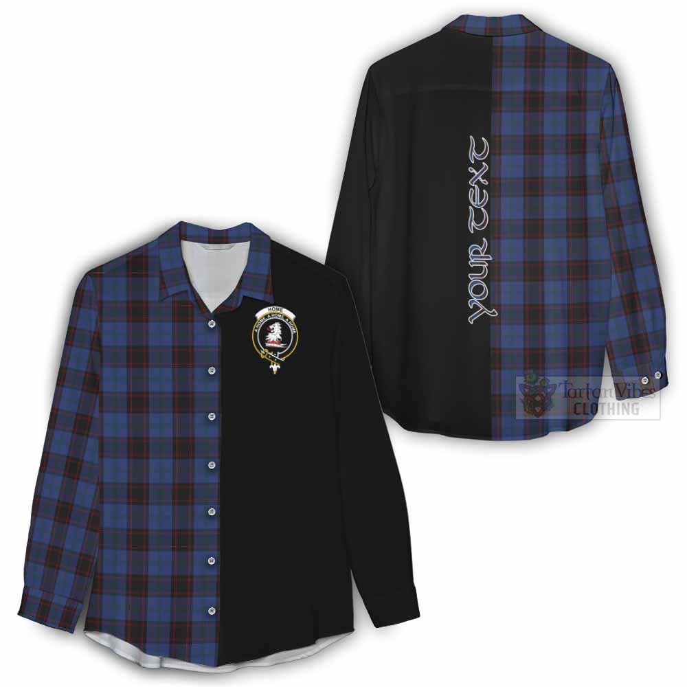 Tartan Vibes Clothing Home (Hume) Tartan Women's Casual Shirt with Family Crest and Half Of Me Style