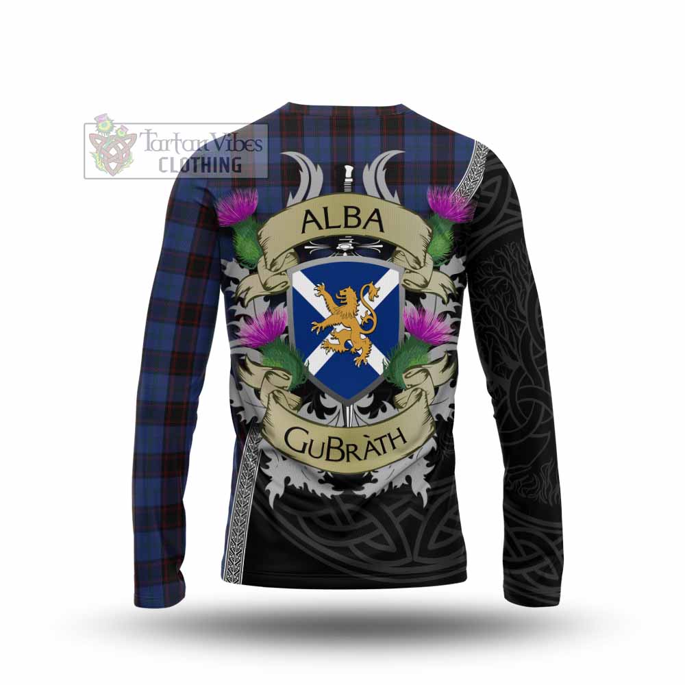 Tartan Vibes Clothing Home (Hume) Tartan Family Crest Long Sleeve T-Shirt Lion Rampant Royal Thistle Shield Celtic Inspired