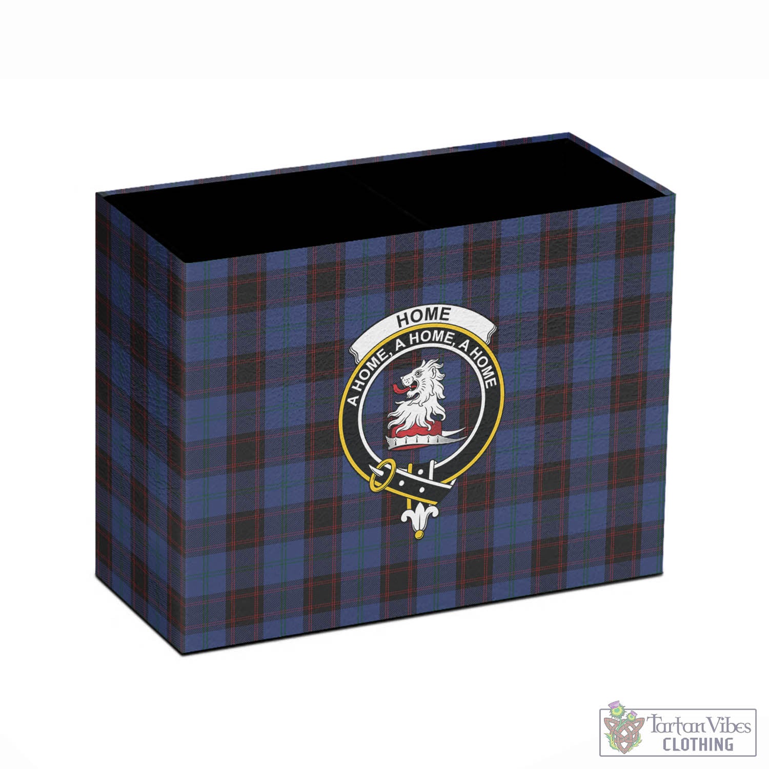 Tartan Vibes Clothing Home (Hume) Tartan Pen Holder with Family Crest