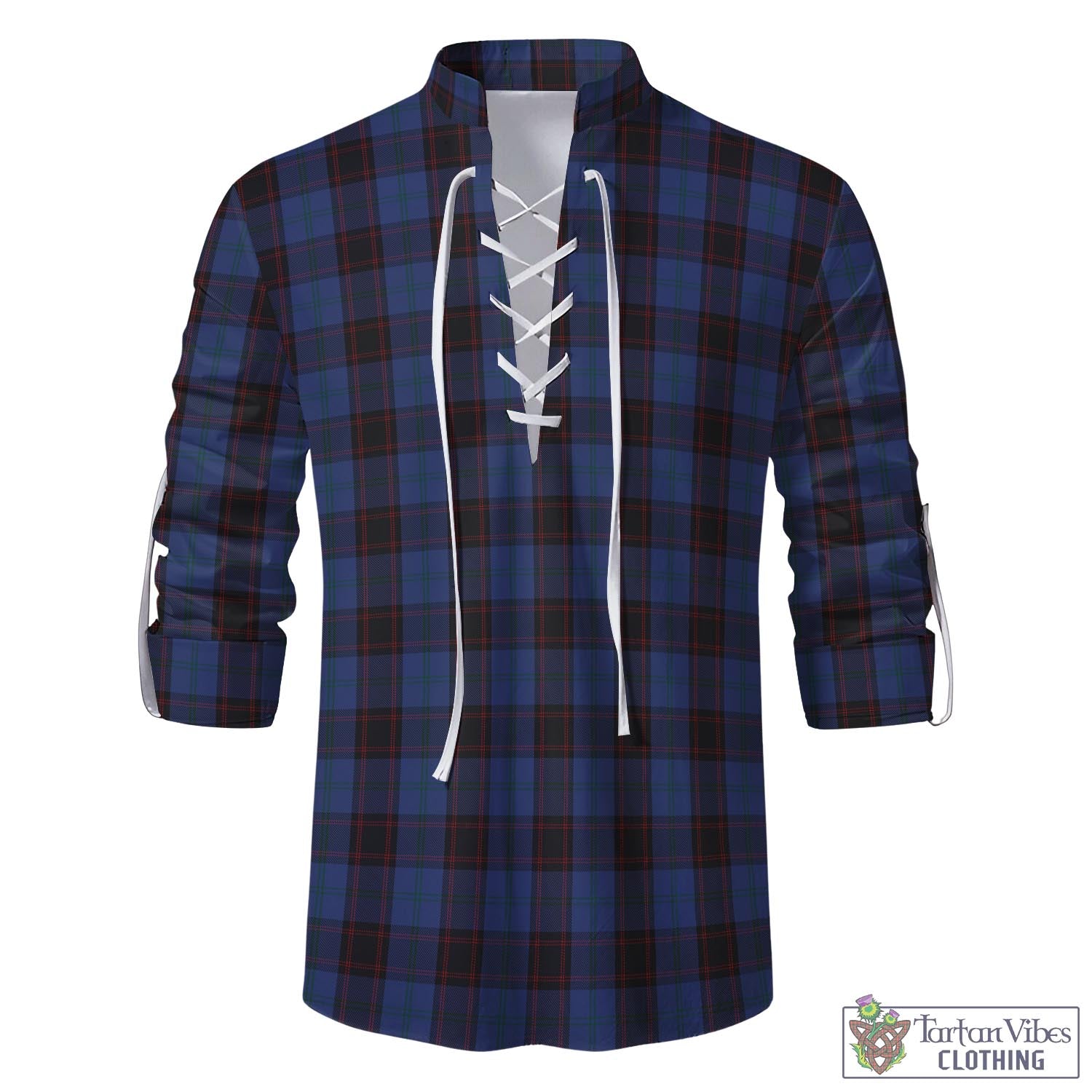 Tartan Vibes Clothing Home (Hume) Tartan Men's Scottish Traditional Jacobite Ghillie Kilt Shirt