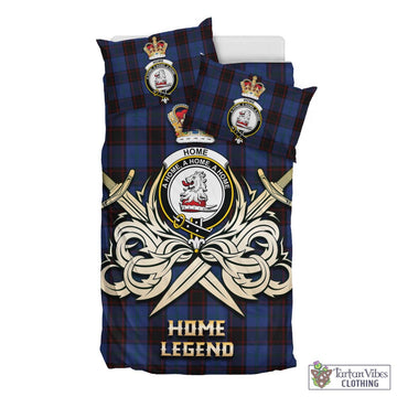 Home (Hume) Tartan Bedding Set with Clan Crest and the Golden Sword of Courageous Legacy