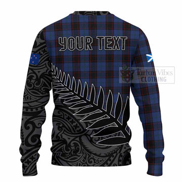 Tartan Vibes Clothing Home (Hume) Crest Tartan Knitted Sweater with New Zealand Silver Fern Half Style