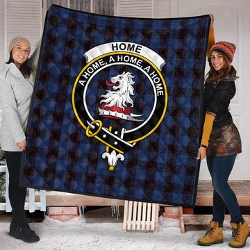 Home (Hume) Tartan Quilt with Family Crest