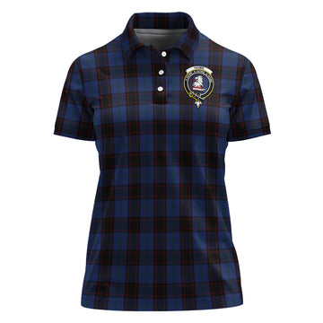 Home (Hume) Tartan Polo Shirt with Family Crest For Women