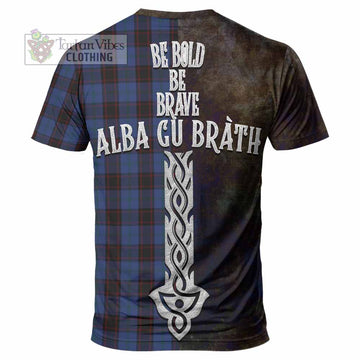 Home (Hume) Tartan Family Crest T-Shirt Alba Gu Brath Be Brave Lion Ancient Style