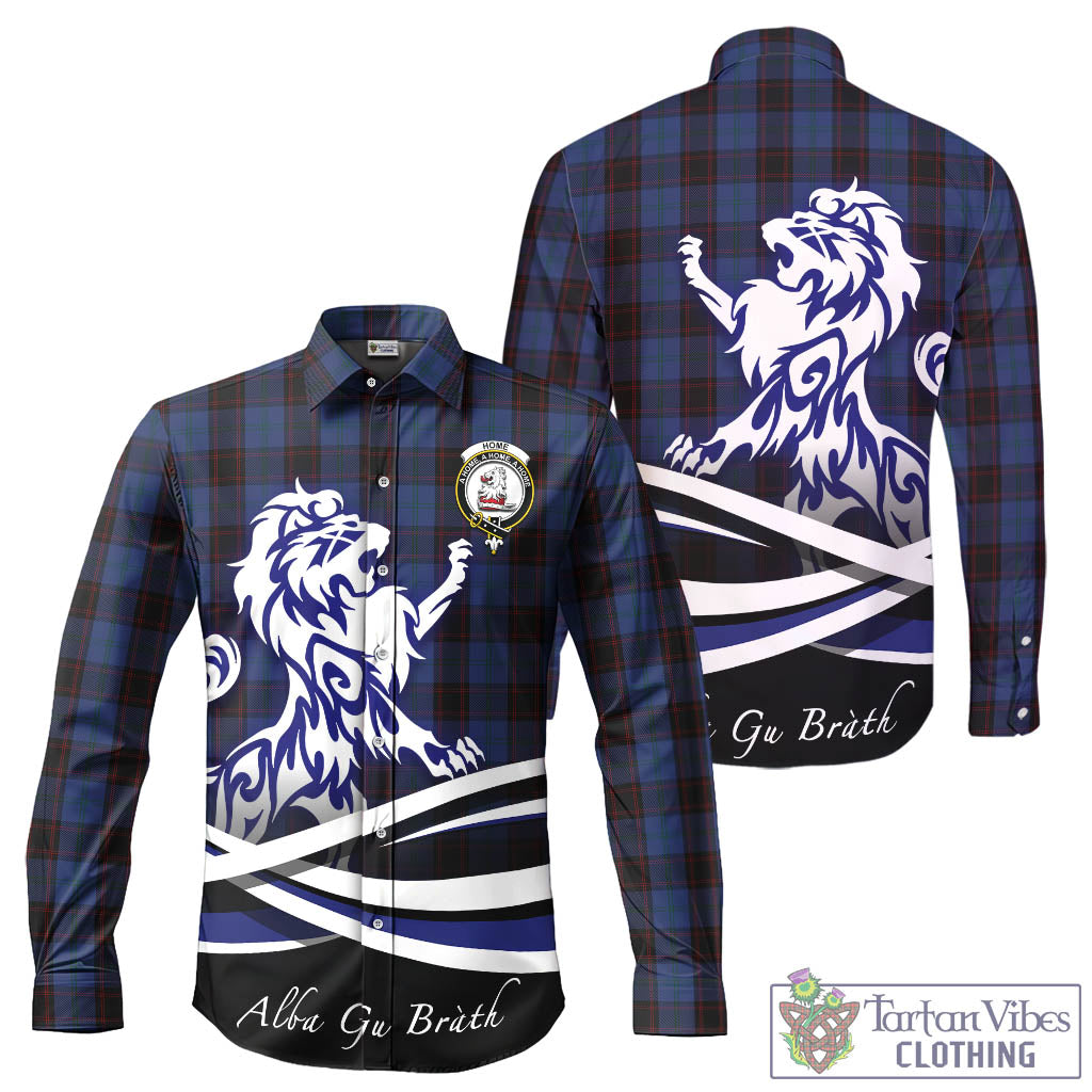home-hume-tartan-long-sleeve-button-up-shirt-with-alba-gu-brath-regal-lion-emblem