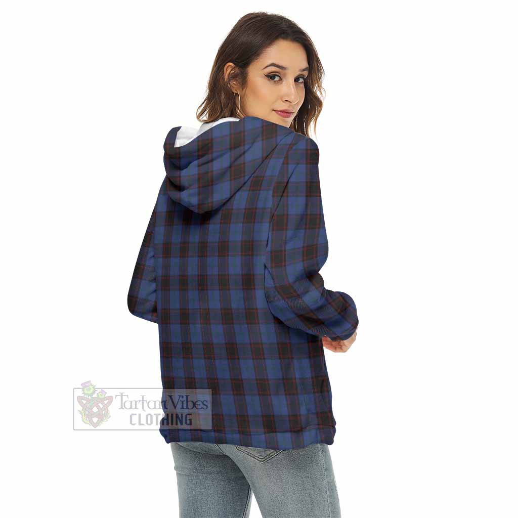 Tartan Vibes Clothing Home (Hume) Tartan Women's Borg  Half Zip Fleece Hoodie