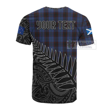 Tartan Vibes Clothing Home (Hume) Crest Tartan Cotton T-shirt with New Zealand Silver Fern Half Style