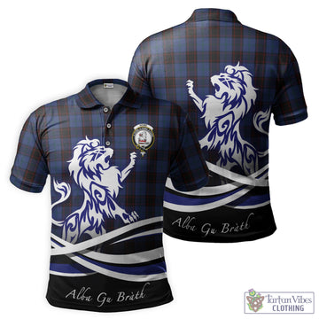 Home Tartan Polo Shirt with Alba Gu Brath Regal Lion Emblem