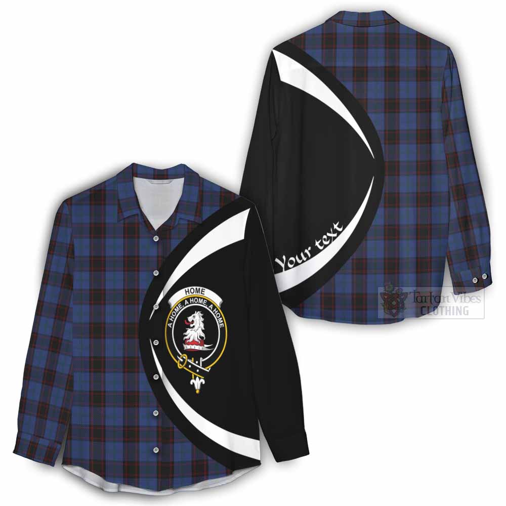 Tartan Vibes Clothing Home (Hume) Tartan Women's Casual Shirt with Family Crest Circle Style