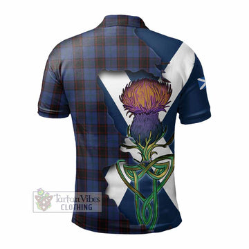 Home (Hume) Tartan Family Crest Polo Shirt Scottish Thistle Celtic Inspired