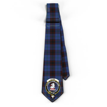 Home (Hume) Tartan Classic Necktie with Family Crest