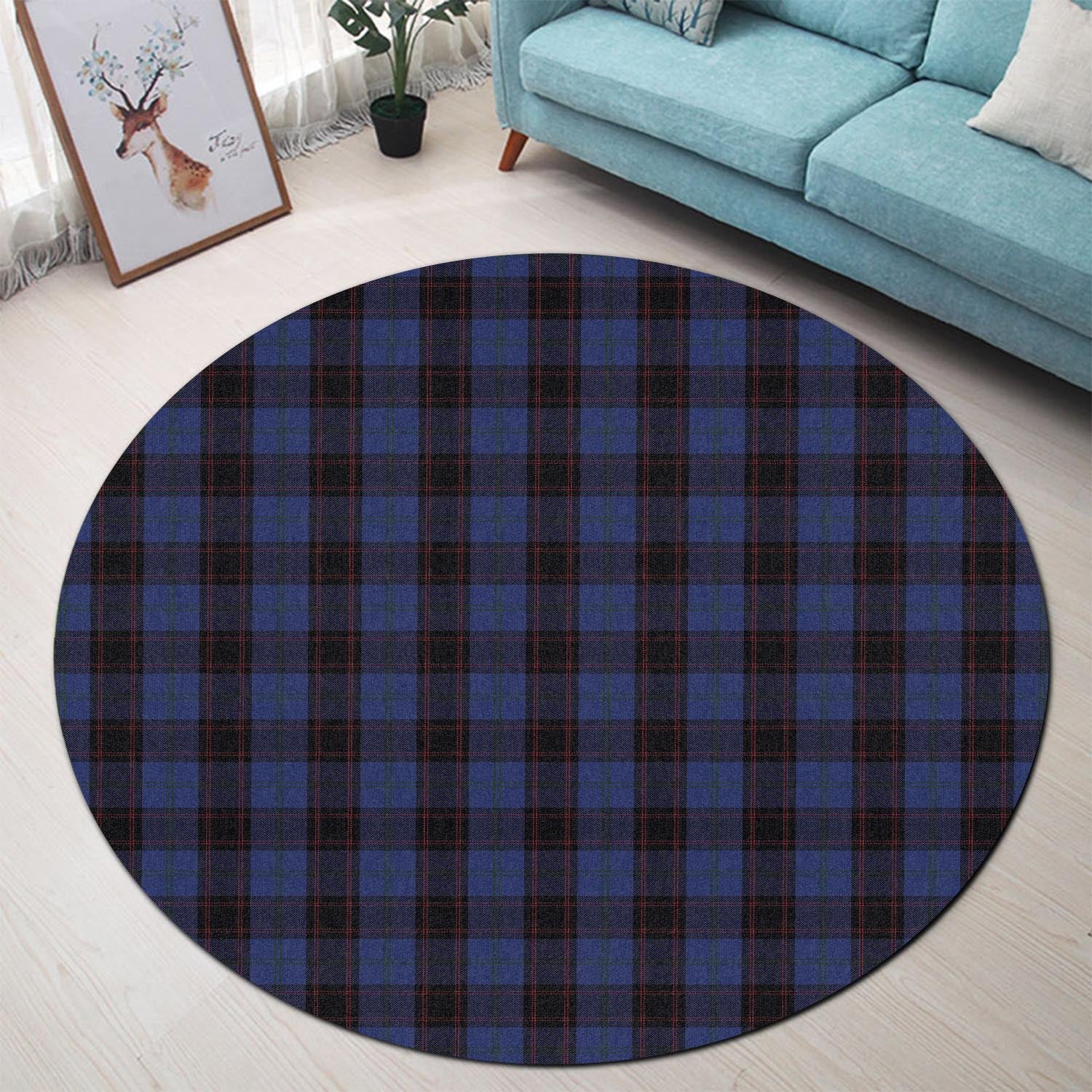 home-hume-tartan-round-rug