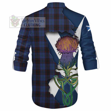 Tartan Vibes Clothing Home (Hume) Tartan Family Crest Ghillie Kilt Shirt Scottish Thistle Celtic Inspired