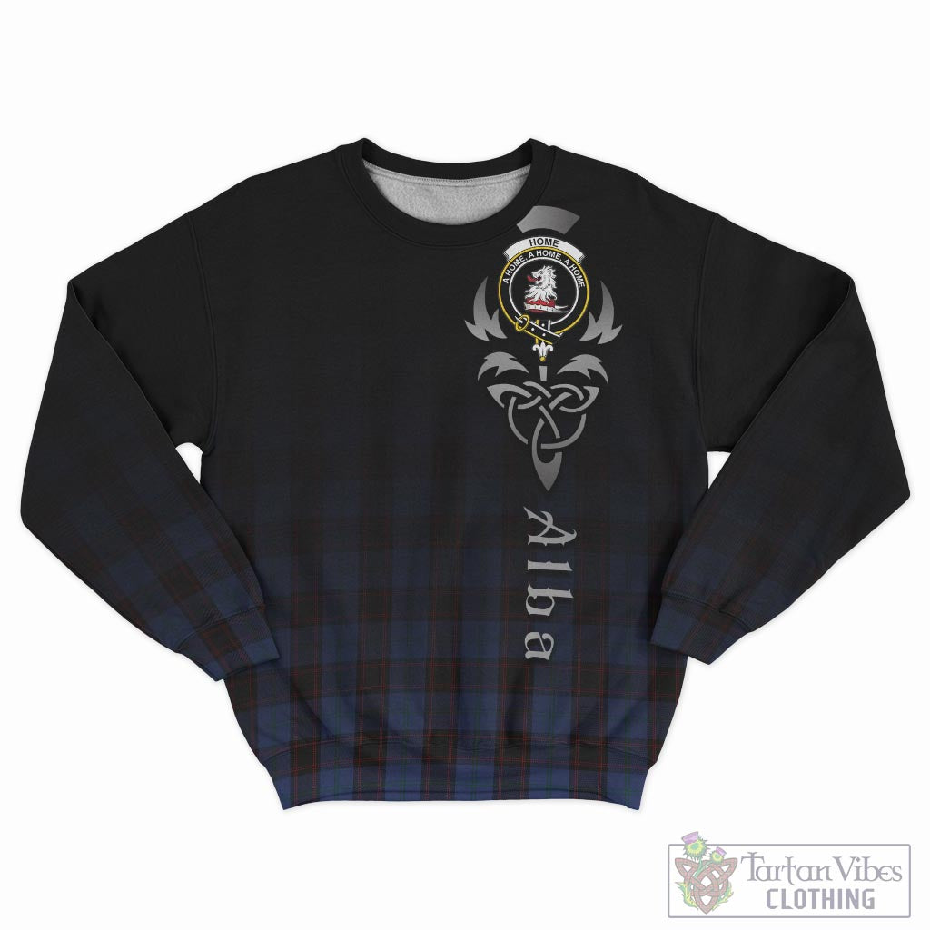 Tartan Vibes Clothing Home (Hume) Tartan Sweatshirt Featuring Alba Gu Brath Family Crest Celtic Inspired