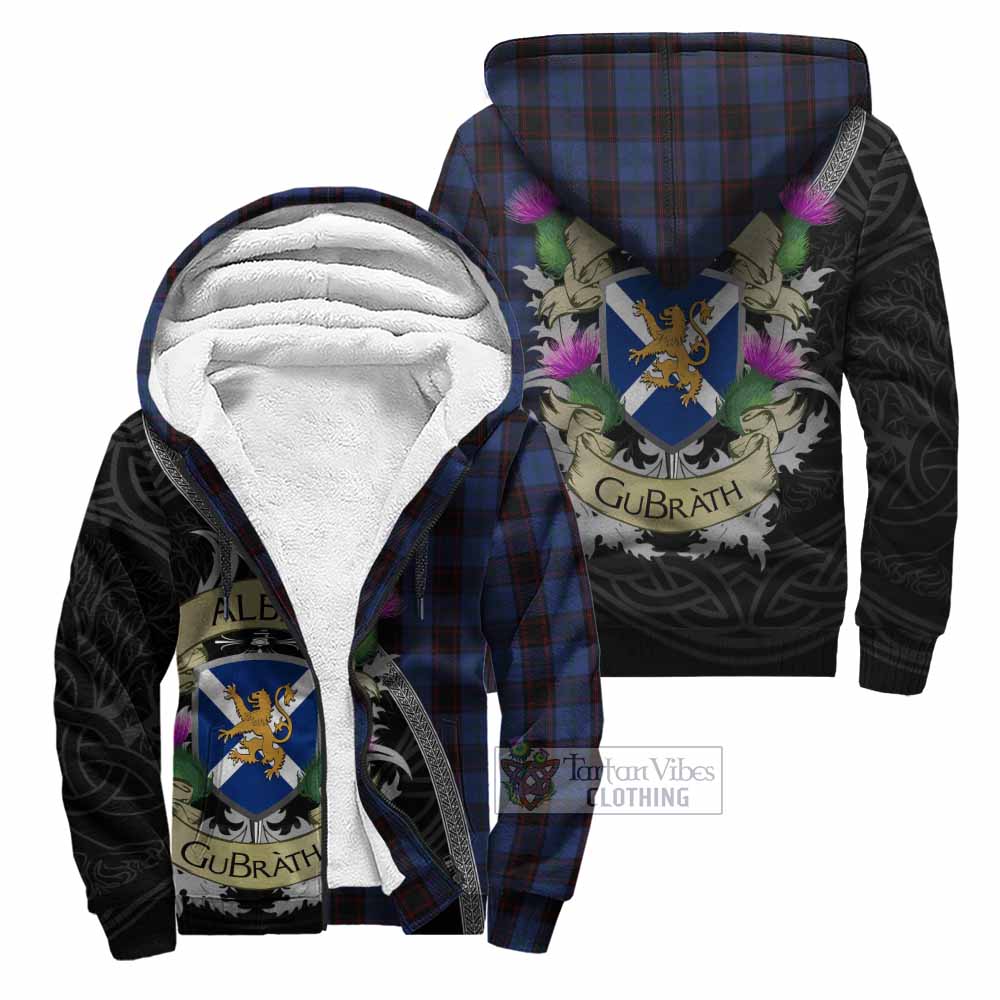 Tartan Vibes Clothing Home (Hume) Tartan Family Crest Sherpa Hoodie Lion Rampant Royal Thistle Shield Celtic Inspired