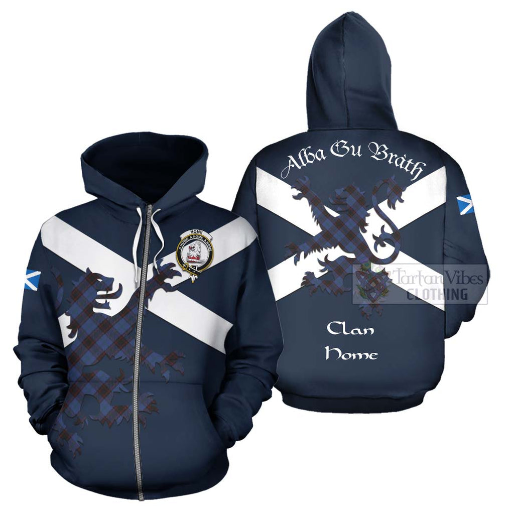 Tartan Vibes Clothing Home (Hume) Tartan Lion Rampant Hoodie – Proudly Display Your Heritage with Alba Gu Brath and Clan Name