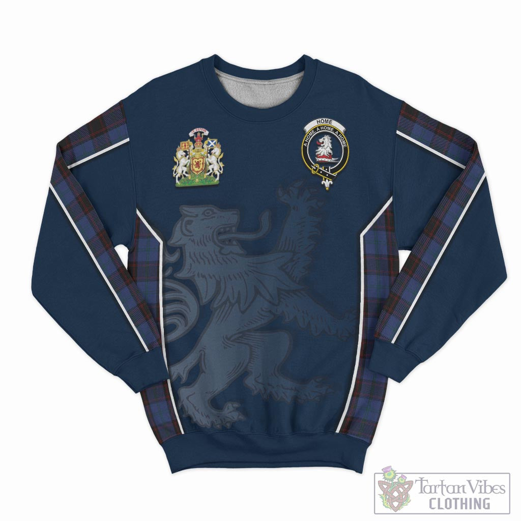 Tartan Vibes Clothing Home (Hume) Tartan Sweater with Family Crest and Lion Rampant Vibes Sport Style