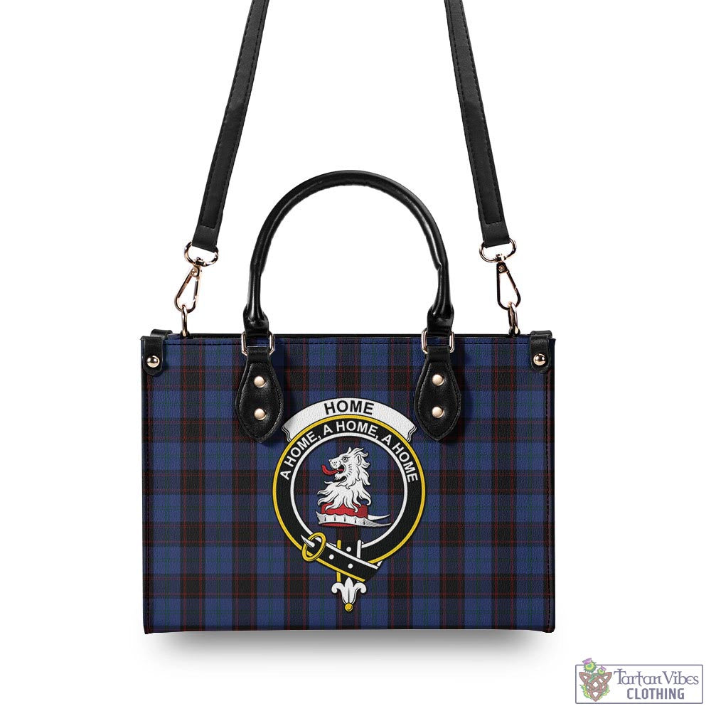 Tartan Vibes Clothing Home (Hume) Tartan Luxury Leather Handbags with Family Crest