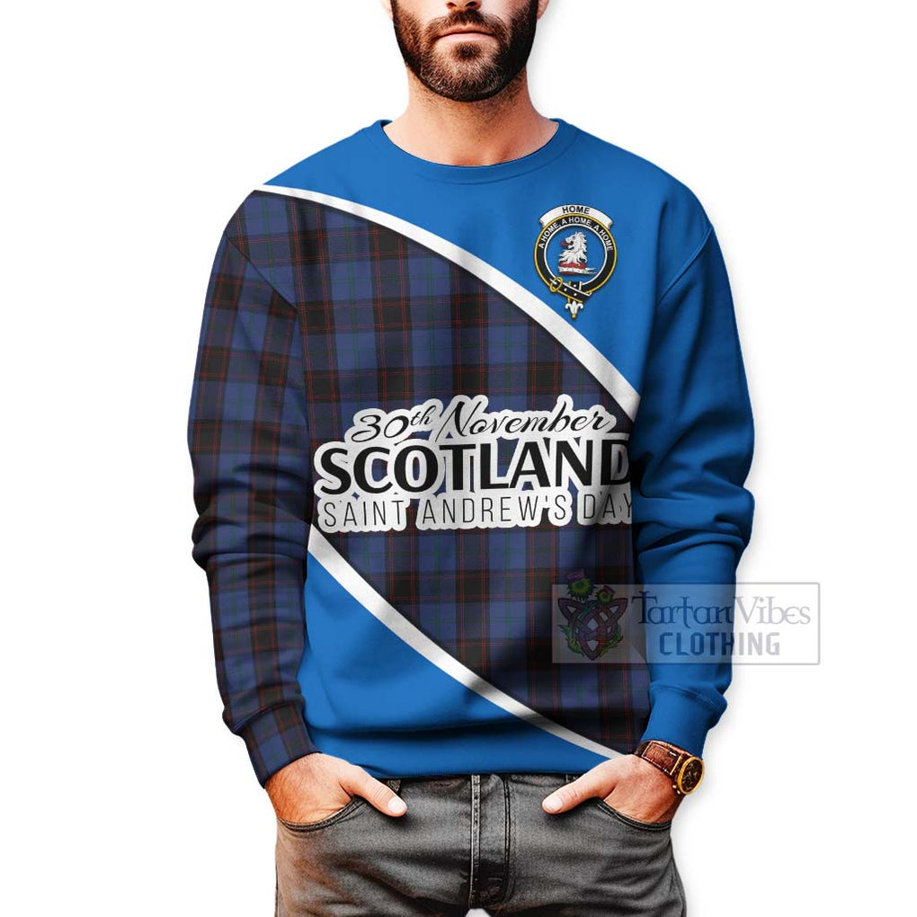 Tartan Vibes Clothing Home (Hume) Family Crest Tartan Sweatshirt Celebrate Saint Andrew's Day in Style