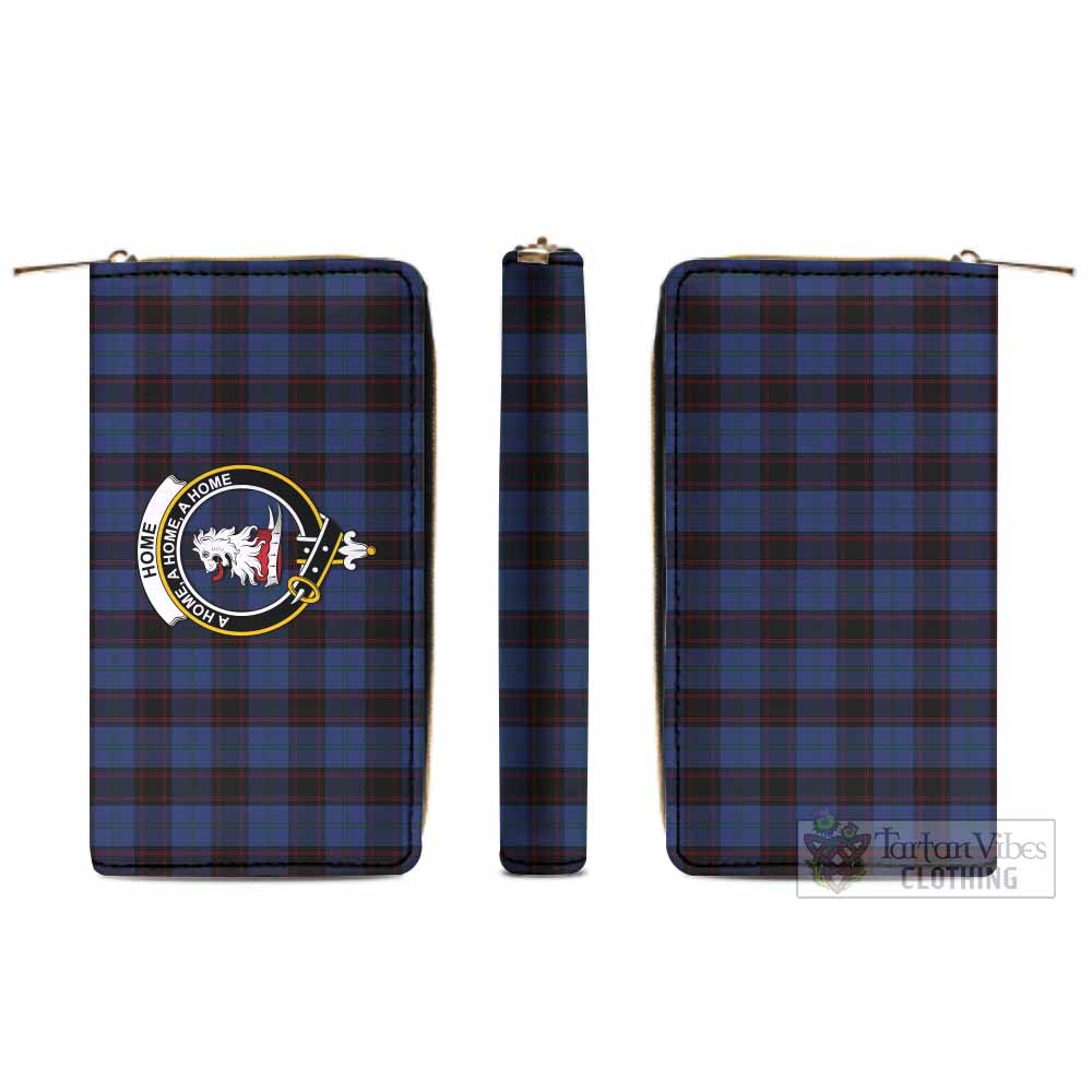 Tartan Vibes Clothing Home (Hume) Tartan Women's Leather Wallet with Family Crest