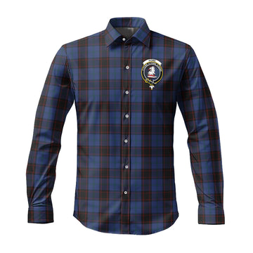 Home (Hume) Tartan Long Sleeve Button Up Shirt with Family Crest