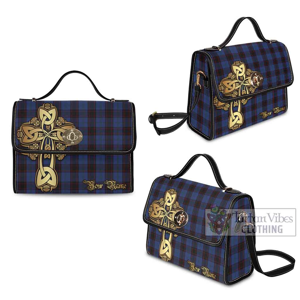 Tartan Vibes Clothing Home (Hume) Tartan Waterproof Canvas Bag Golden Thistle Celtic Cross Style
