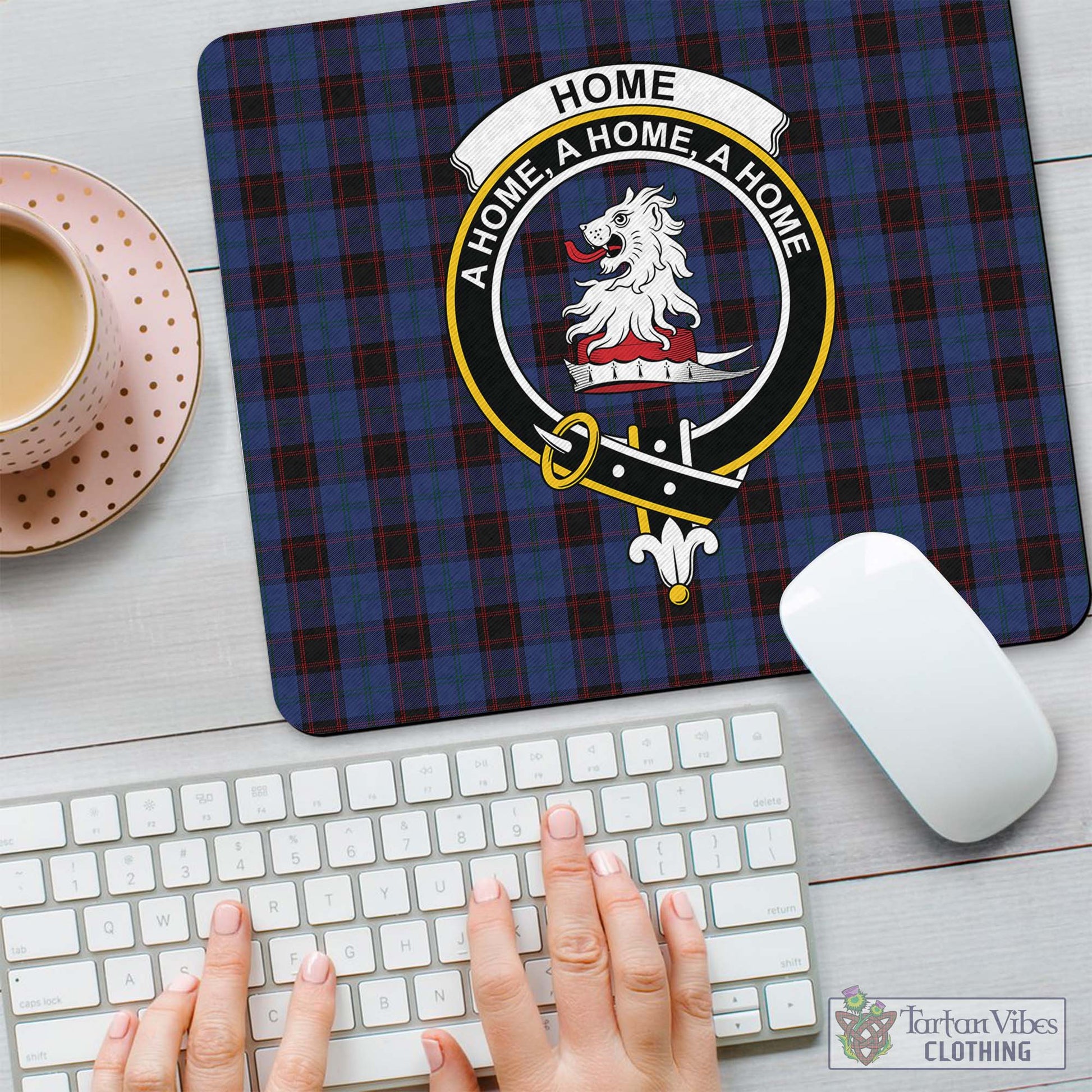 Tartan Vibes Clothing Home (Hume) Tartan Mouse Pad with Family Crest