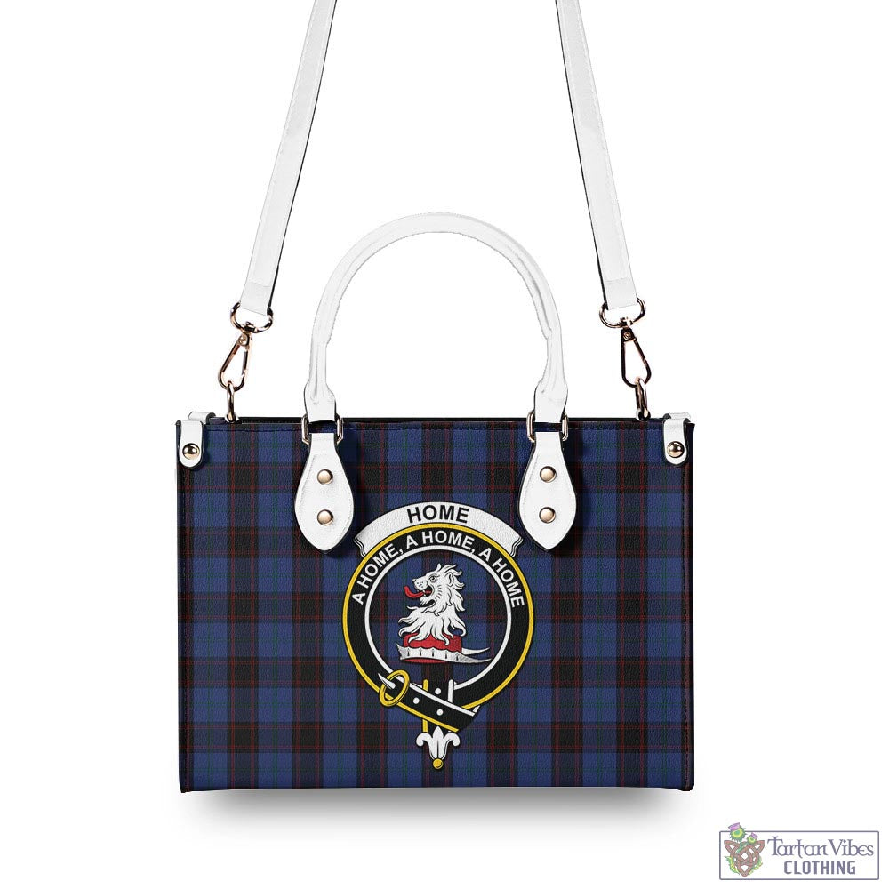 Tartan Vibes Clothing Home (Hume) Tartan Luxury Leather Handbags with Family Crest